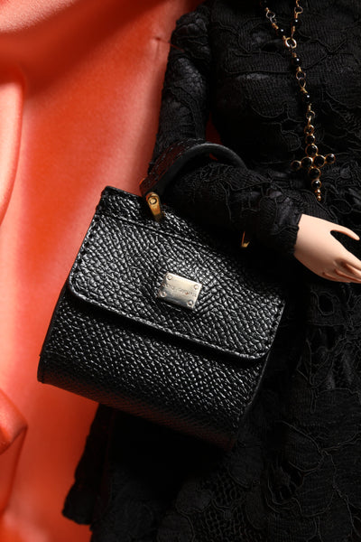 Dolce & Gabbana Schwarzes Kleid Keramik Porzellan Mode Leder Sizilien Puppen