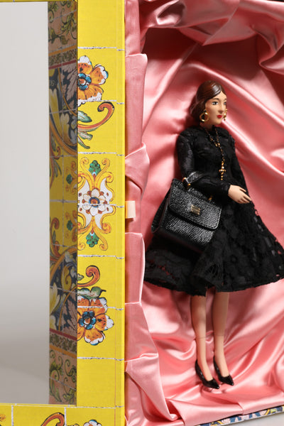 Dolce & Gabbana Schwarzes Kleid Keramik Porzellan Mode Leder Sizilien Puppen