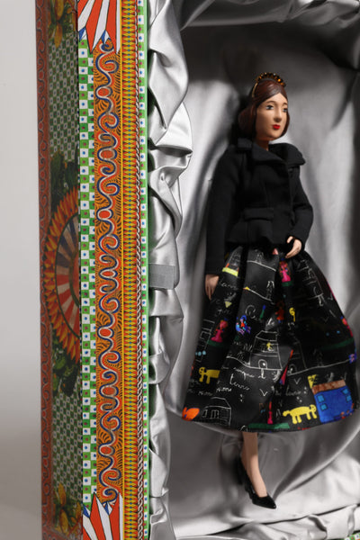 Dolce & Gabbana Schwarzes Kleid Keramik Porzellan Mode Leder Sizilien Puppen