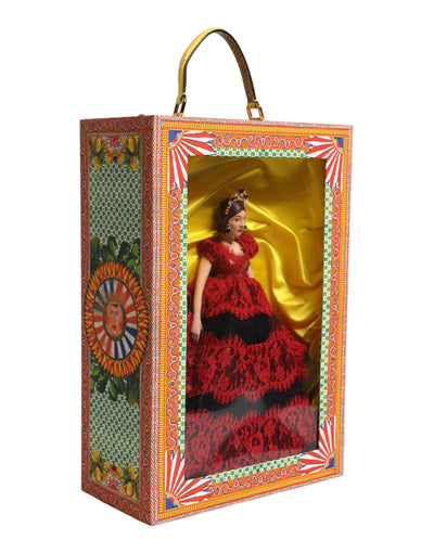 Dolce & Gabbana Rotes Kleid Keramik Porzellan Mode Box Leder Sizilien Puppen