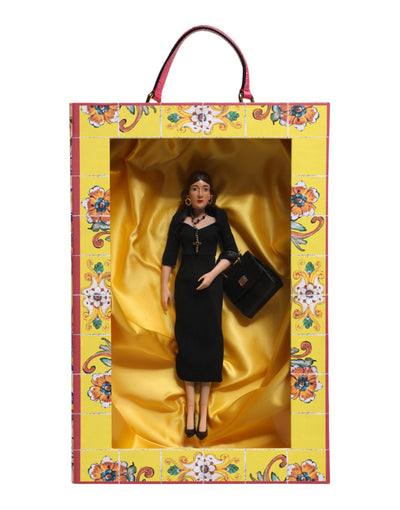 Dolce & Gabbana Schwarzes Kleid Keramik Porzellan Mode Leder Sizilien Puppen