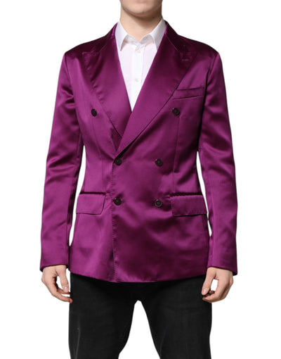 Dolce & Gabbana Lila Zweireiher Männer Anzug Mantel Blazer