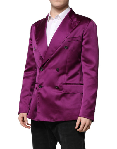 Dolce & Gabbana Lila Zweireiher Männer Anzug Mantel Blazer
