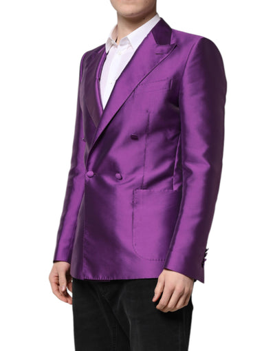 Dolce & Gabbana Lila Zweireiher Männer Anzug Mantel Blazer