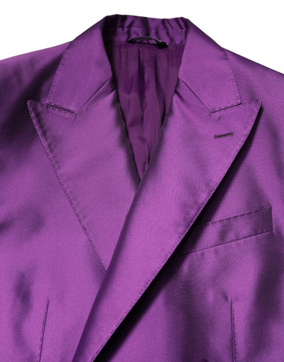 Dolce & Gabbana Lila Zweireiher Männer Anzug Mantel Blazer