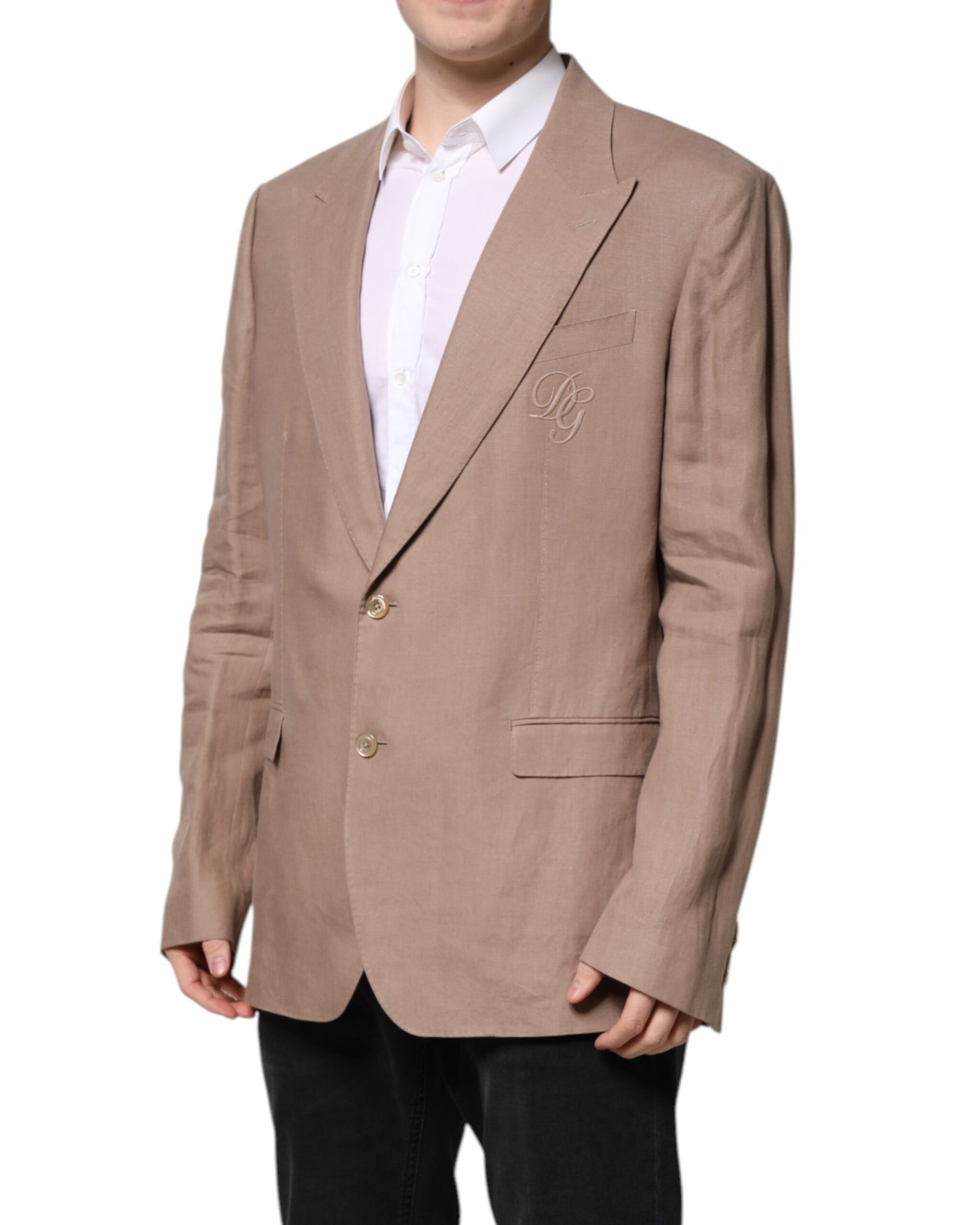 Dolce & Gabbana Beige TAORMINA Einreihiger Mantel Blazer