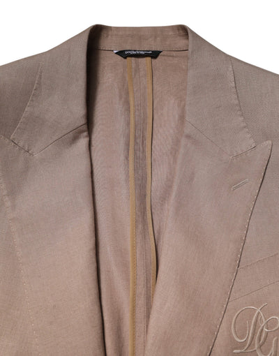 Dolce & Gabbana Beige TAORMINA Einreihiger Mantel Blazer