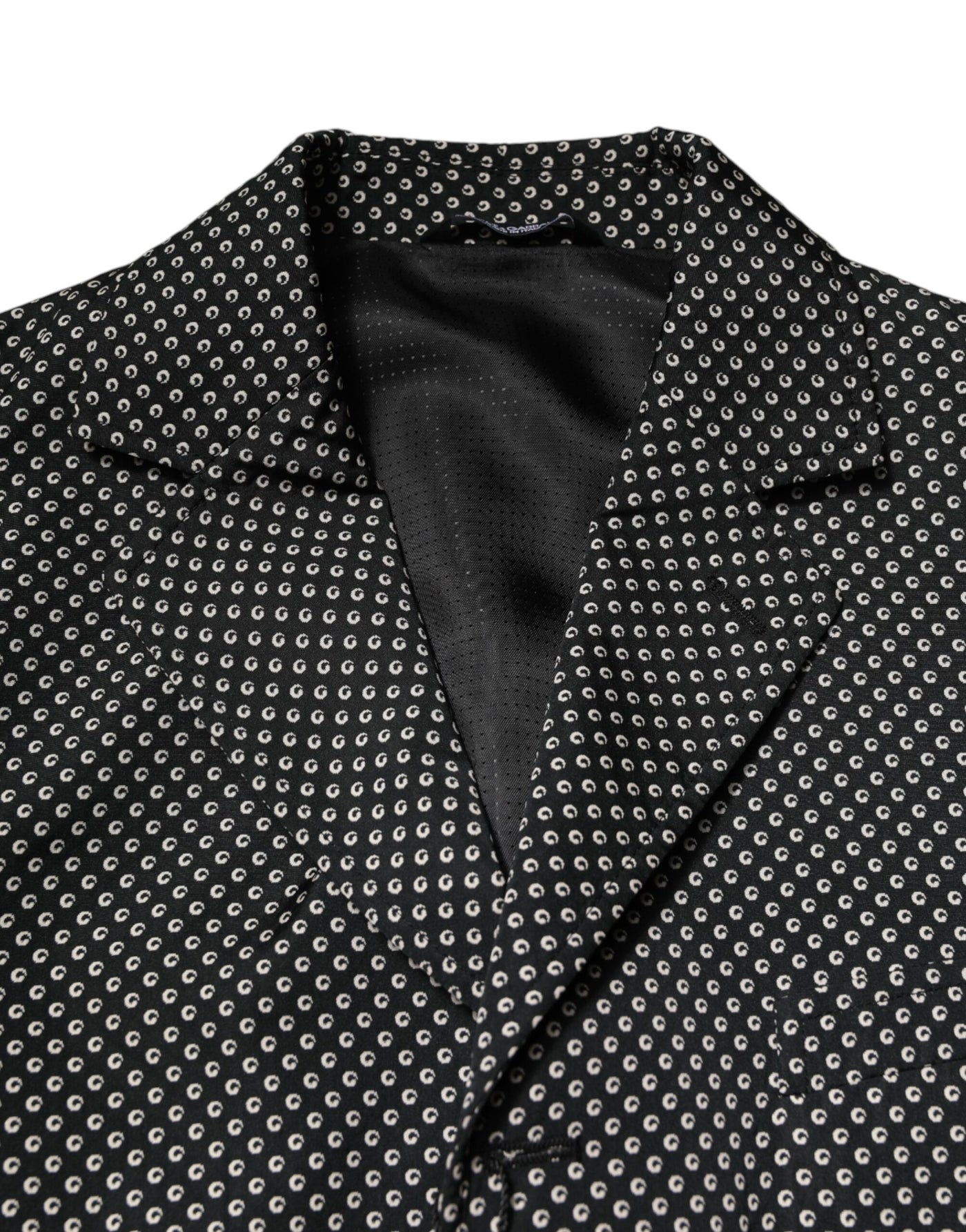 Dolce & Gabbana Schwarz Weiß Gemustert Männer Anzug Mantel Blazer