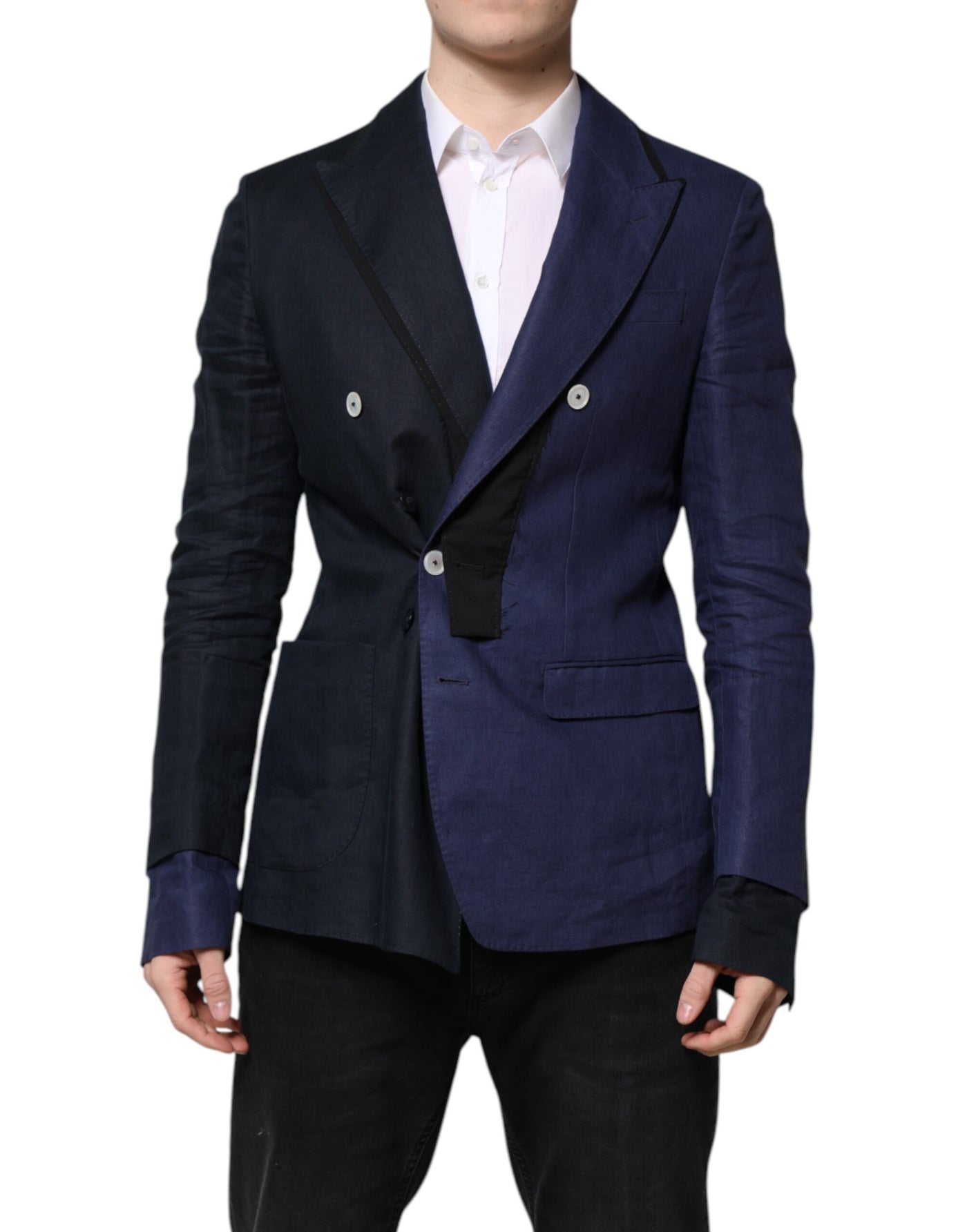 Dolce & Gabbana Marineblauer doppelreihiger Anzugmantel Blazer