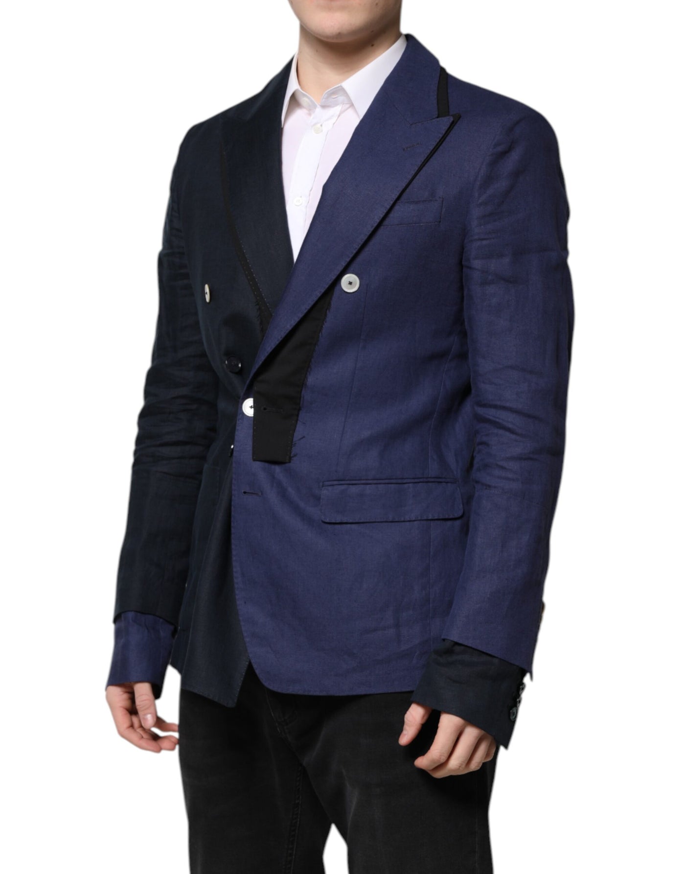 Dolce & Gabbana Marineblauer doppelreihiger Anzugmantel Blazer