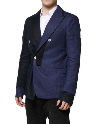 Dolce & Gabbana Marineblauer doppelreihiger Anzugmantel Blazer