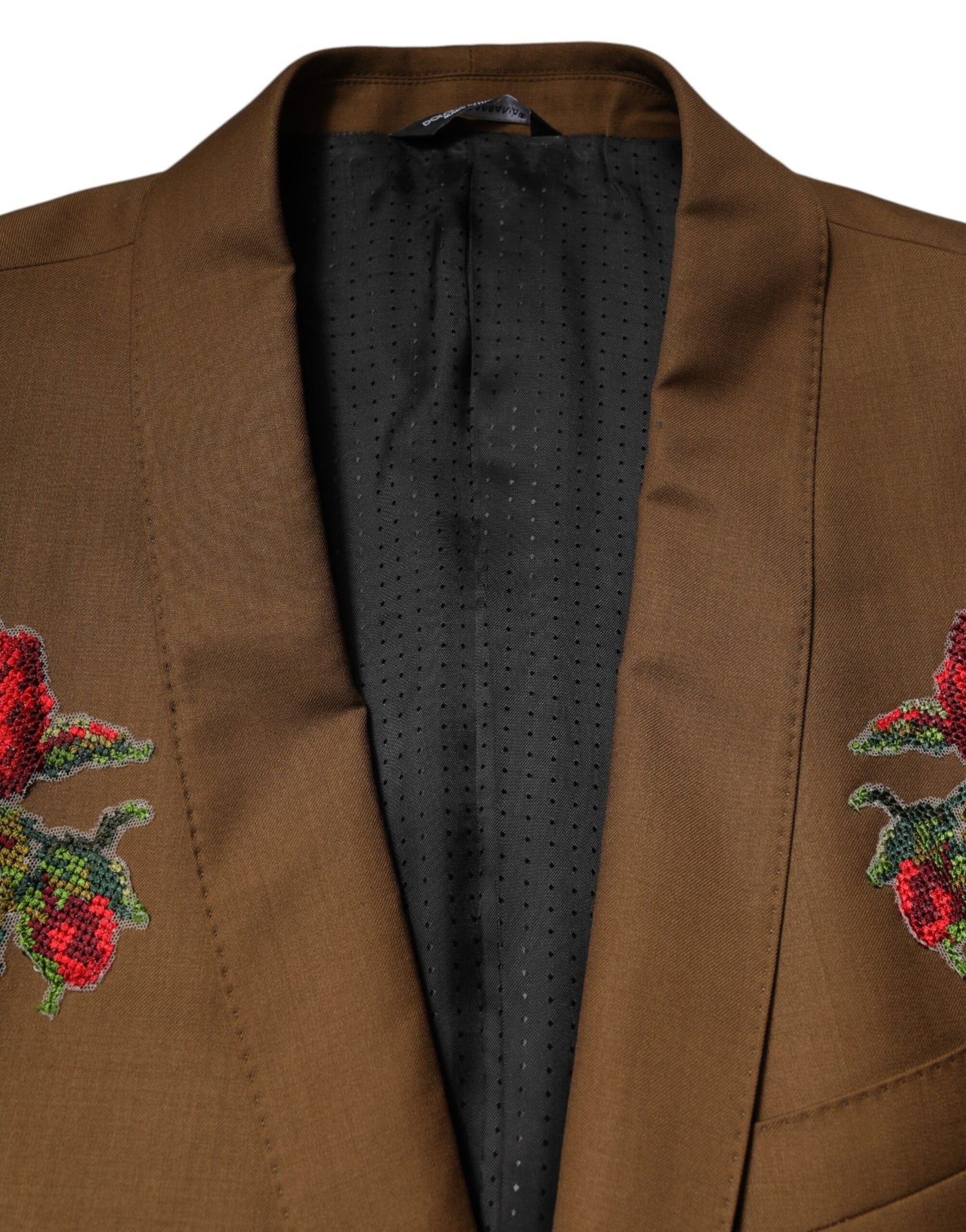 Dolce & Gabbana Brauner MARTINI Einreihiger Mantel Blazer