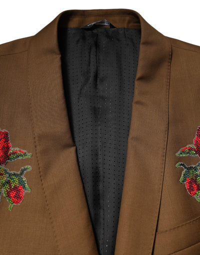 Dolce & Gabbana Brauner MARTINI Einreihiger Mantel Blazer