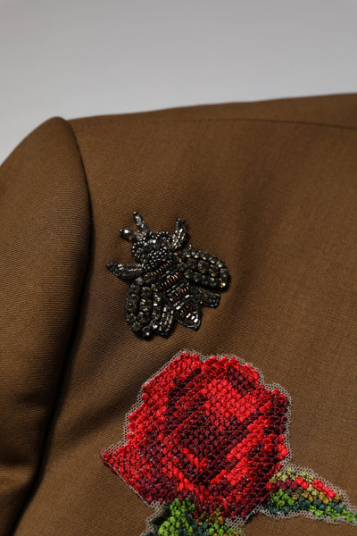 Dolce & Gabbana Brauner MARTINI Einreihiger Mantel Blazer