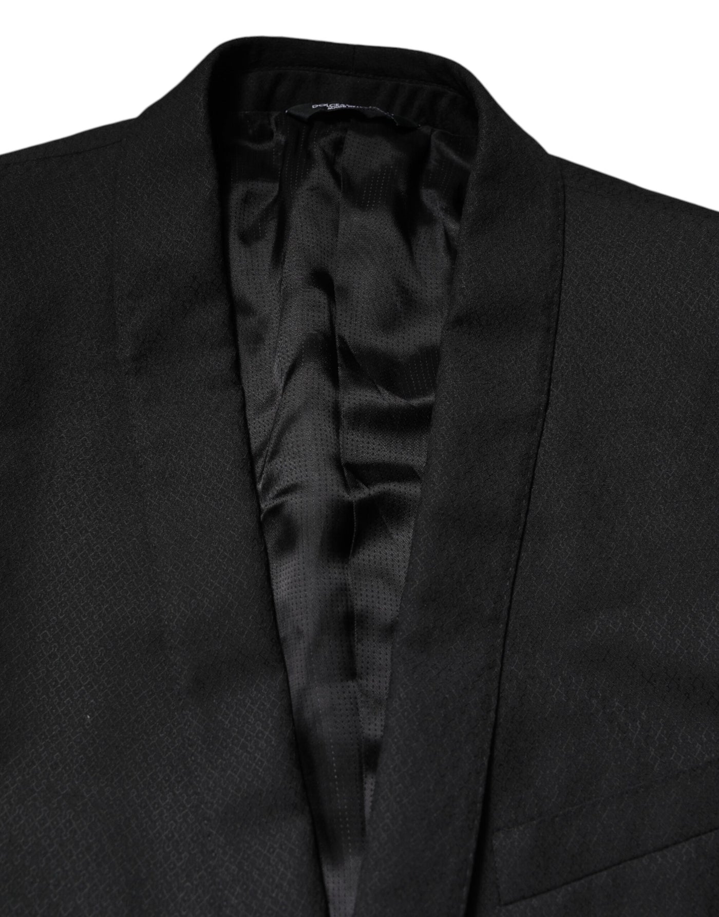 Dolce & Gabbana Schwarzer GOLD Einreihiger Anzug Blazer