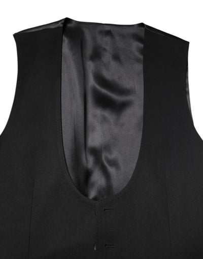 Dolce & Gabbana Schwarze Wollweste Kleid Formelle Weste