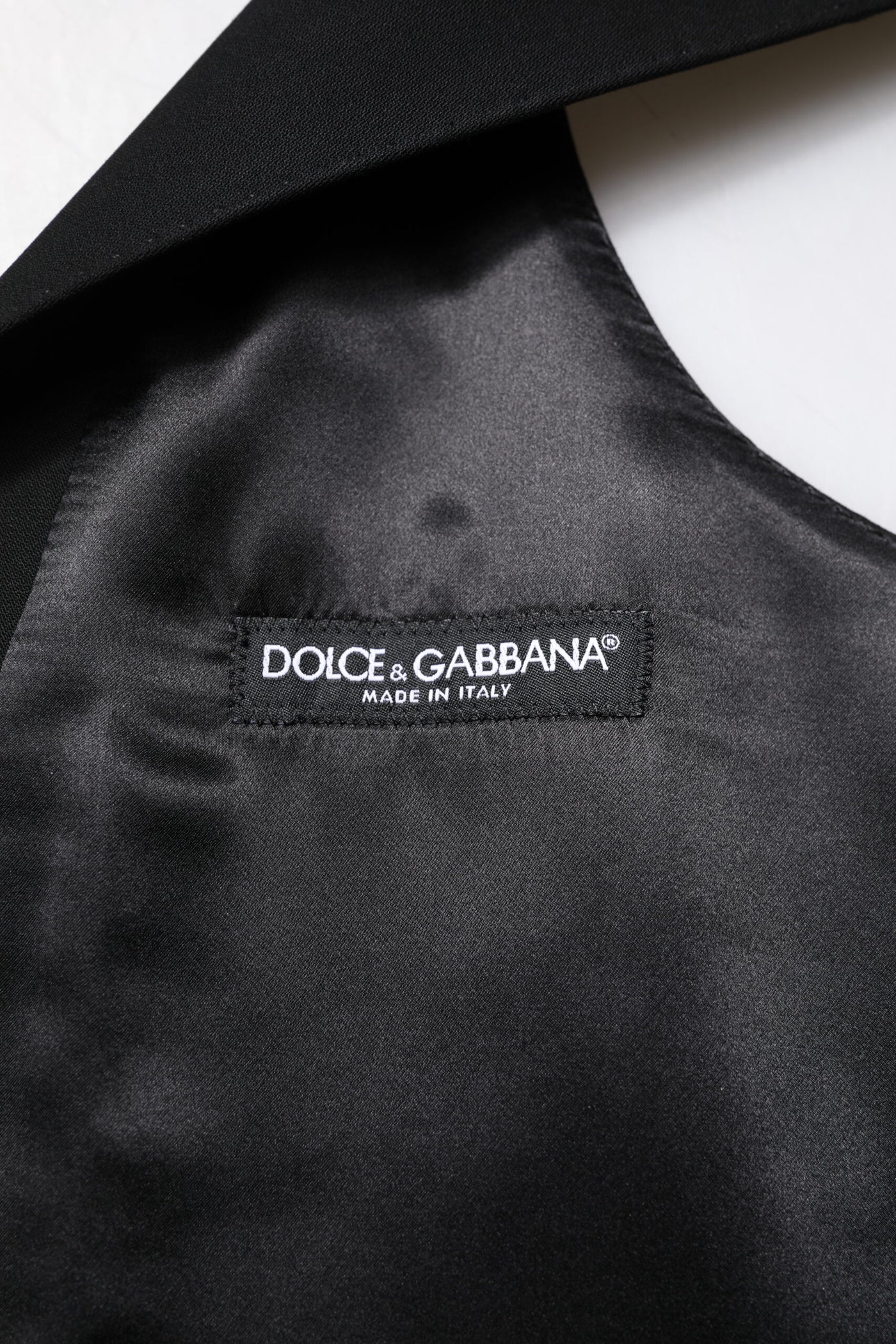 Dolce & Gabbana Schwarze Wollweste Kleid Formelle Weste
