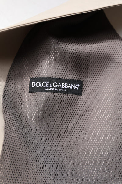 Dolce & Gabbana Beige Grau Kleid Männer Formelle Weste Weste