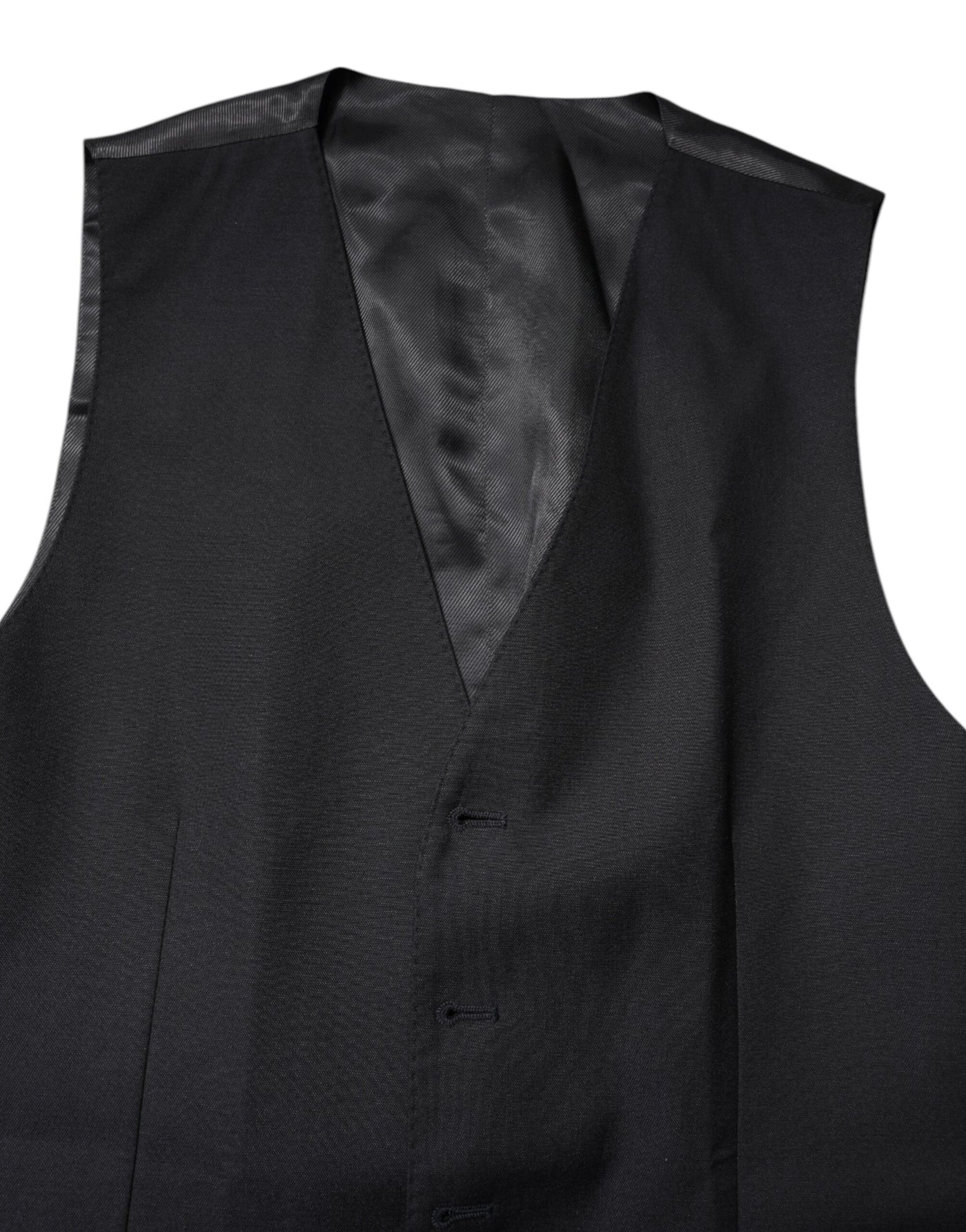 Dolce & Gabbana Schwarze Wollweste Kleid Formelle Weste