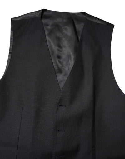 Dolce & Gabbana Schwarze Wollweste Kleid Formelle Weste