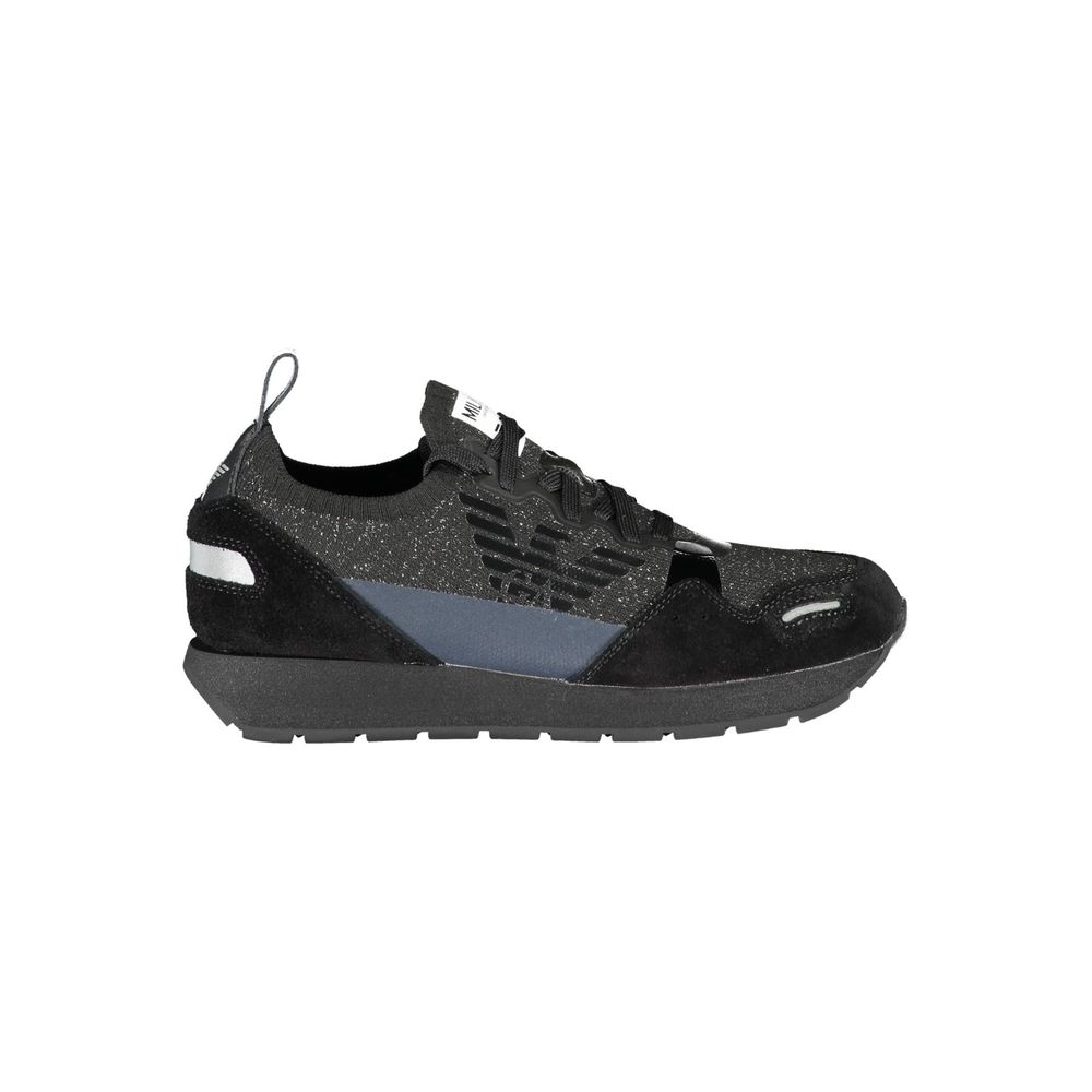 Emporio Armani Schwarzes Leder Damen Sneaker