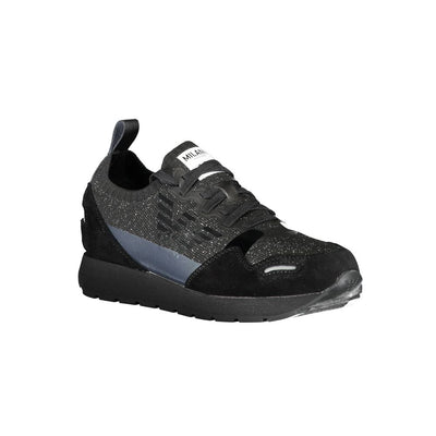 Emporio Armani Schwarzes Leder Damen Sneaker