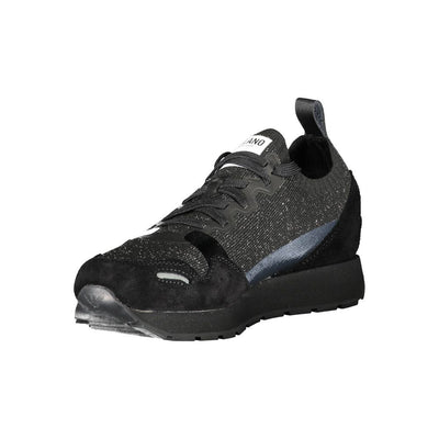 Emporio Armani Schwarzes Leder Damen Sneaker