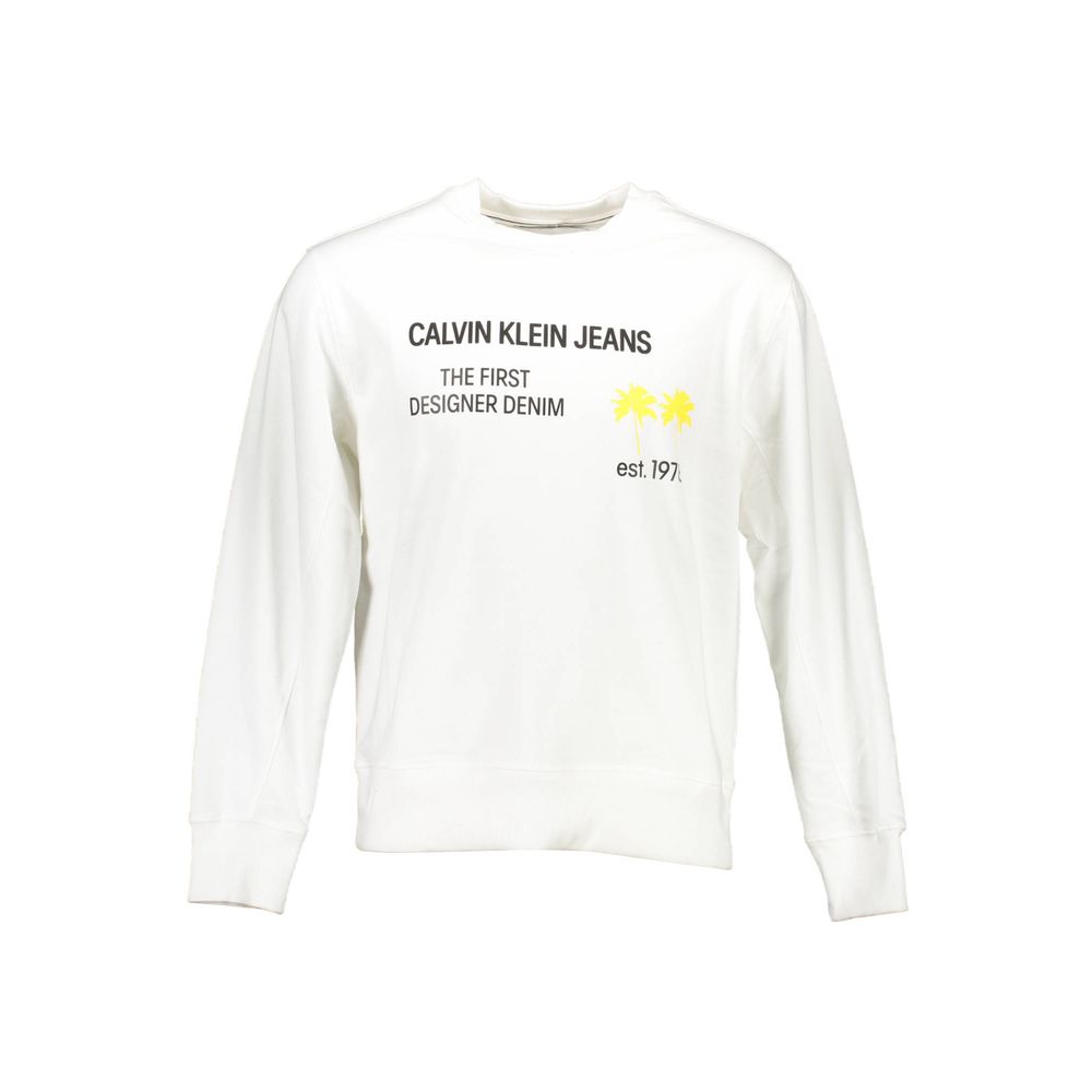 Calvin Klein Weißes Unisex-Sweatshirt aus Baumwolle