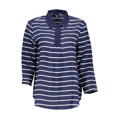 Gant Blaues Viskose-Poloshirt für Frauen