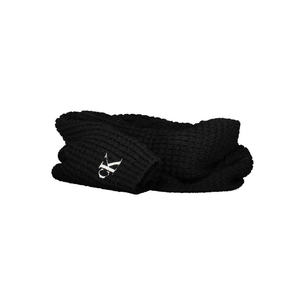 Calvin Klein Schwarzes Alpaka Damenschal-Set