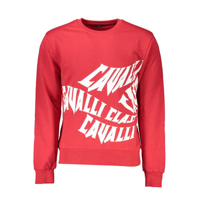 Cavalli Class Roter Baumwollpullover für Männer