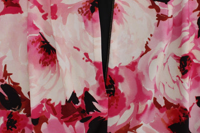 Dolce & Gabbana Rosa geblümtes langes Maxikleid mit Etui