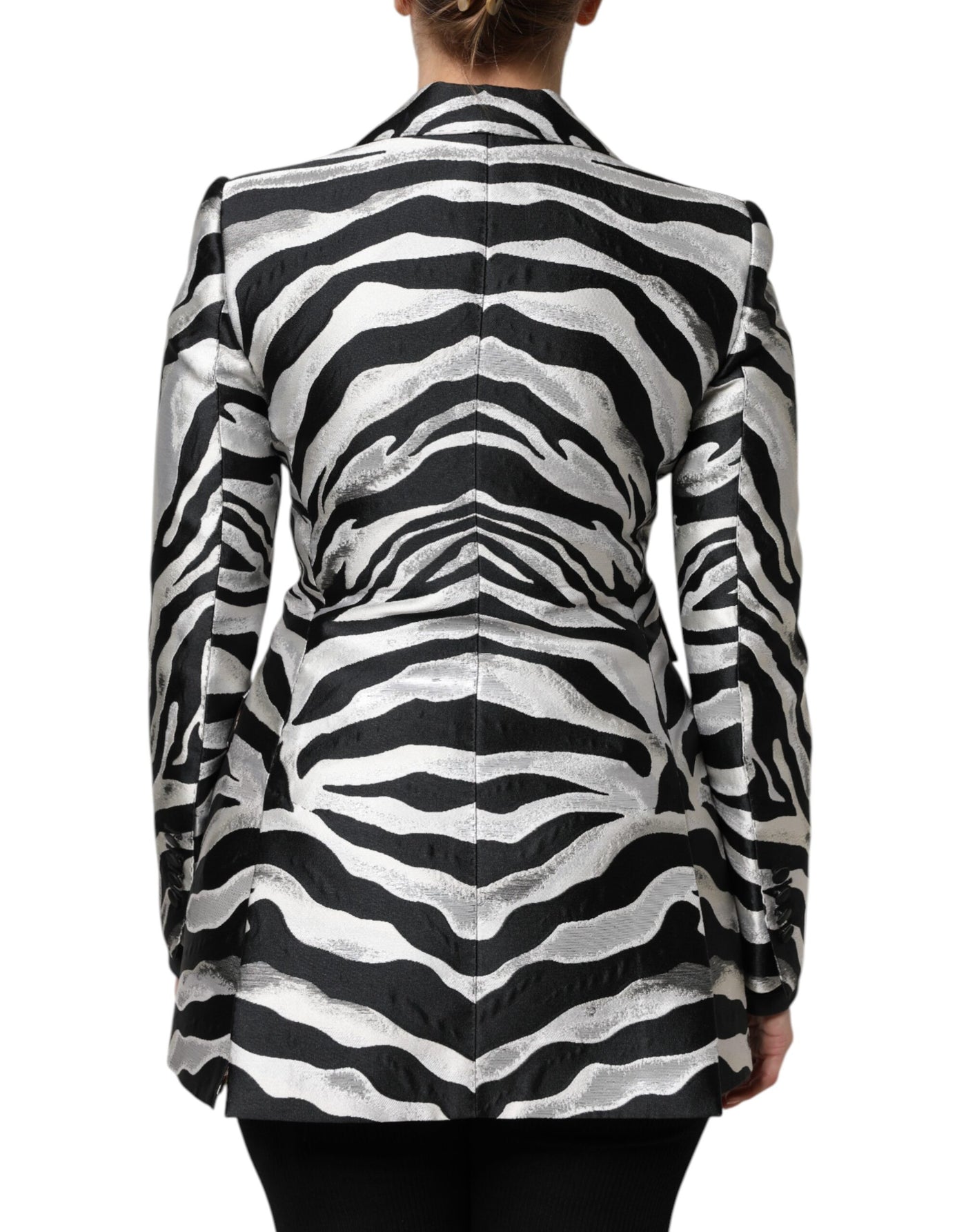 Dolce & Gabbana Schwarz Weiß Polyester Frauen Blazer Jacke