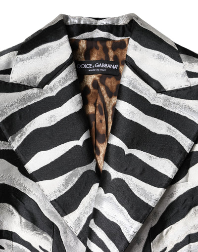 Dolce & Gabbana Schwarz Weiß Polyester Frauen Blazer Jacke