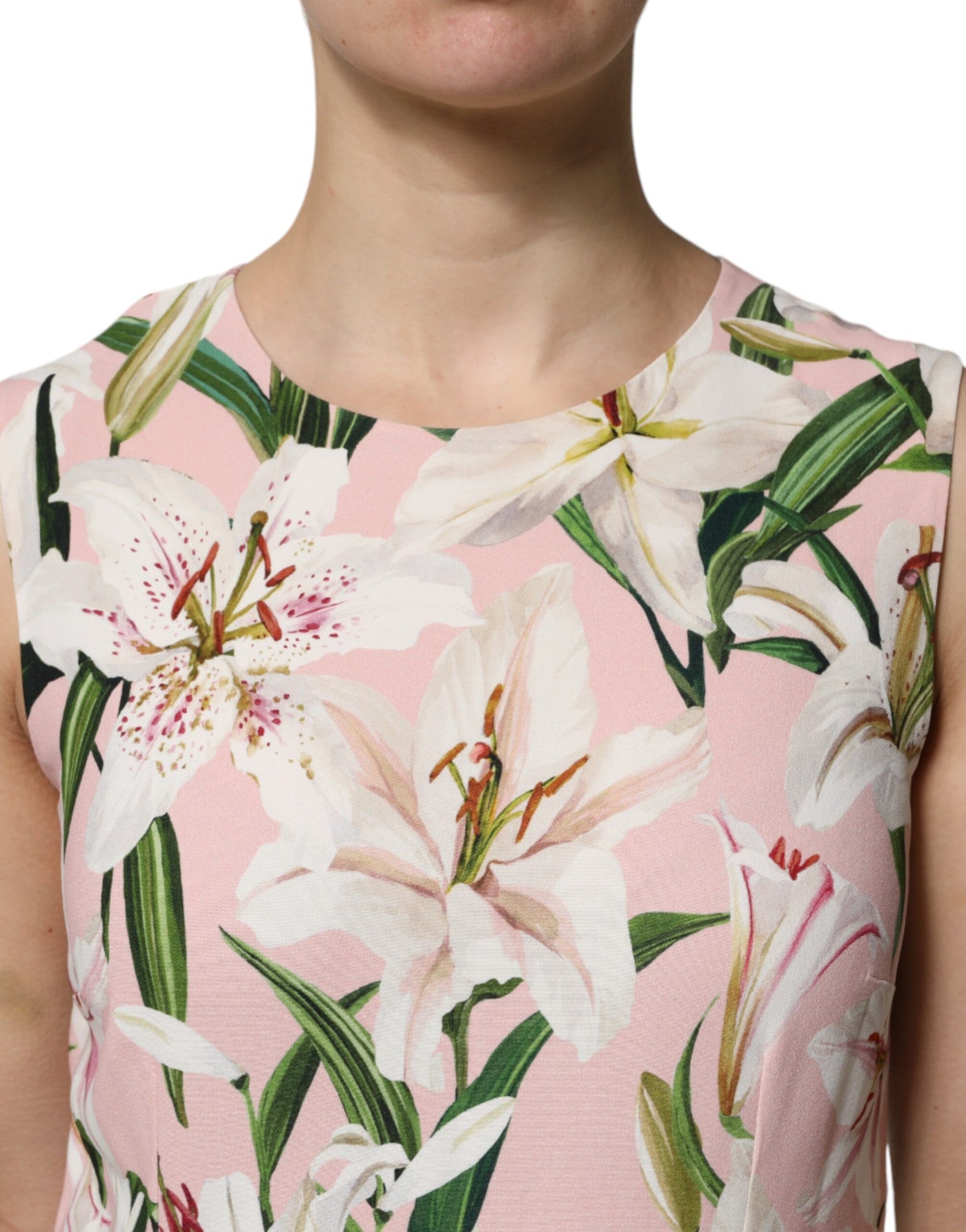 Dolce & Gabbana Mehrfarbiges Tank-Top mit Blumendruck und Rundhalsausschnitt