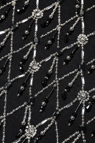 Dolce & Gabbana Schwarzes Kaschmir-Top mit langen Ärmeln und Verzierungen