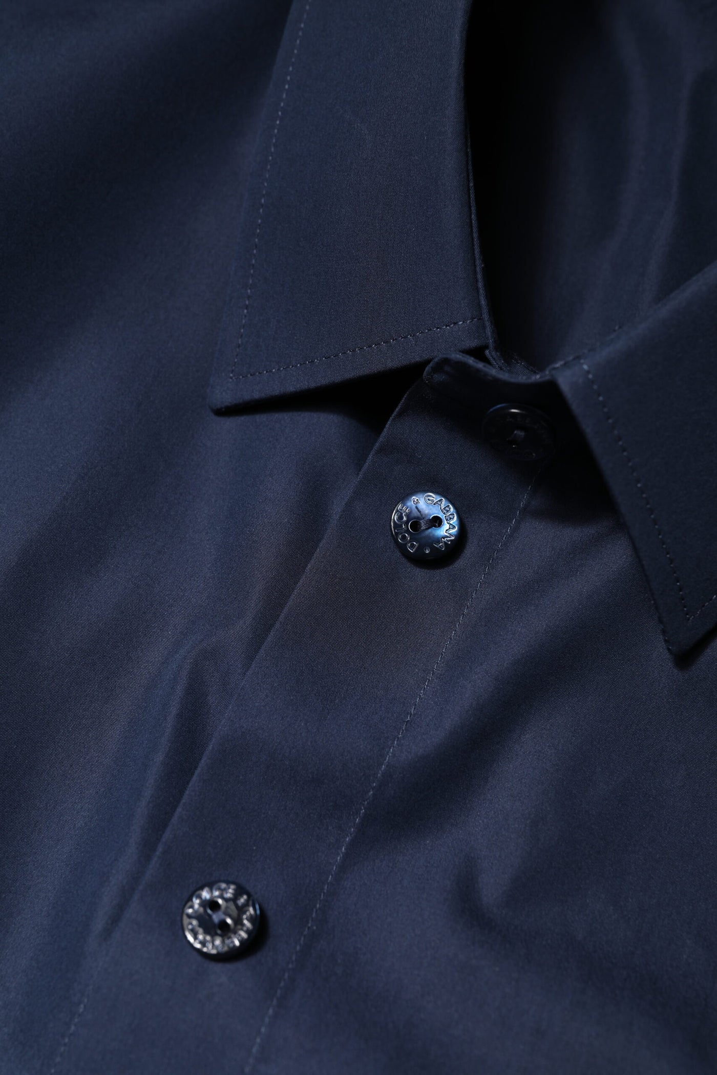 Dolce & Gabbana Blaues Baumwoll-Top mit kurzen Ärmeln und Knopfleiste
