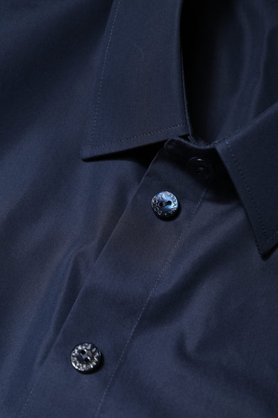 Dolce & Gabbana Blaues Baumwoll-Top mit kurzen Ärmeln und Knopfleiste