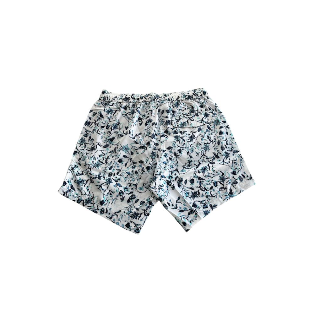 Trussardi Beachwear Weiße Polyester Herren Badeshorts