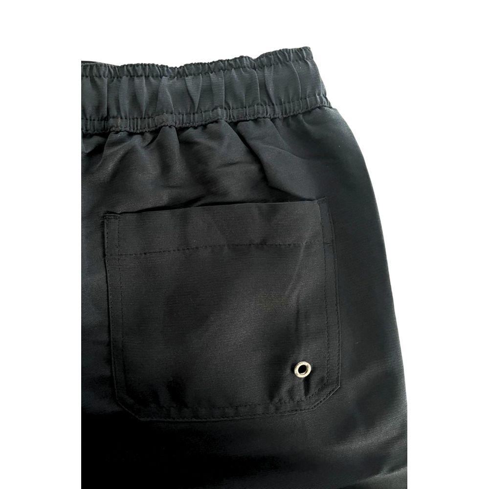 Trussardi Beachwear Schwarze Polyester Herren Badeshorts