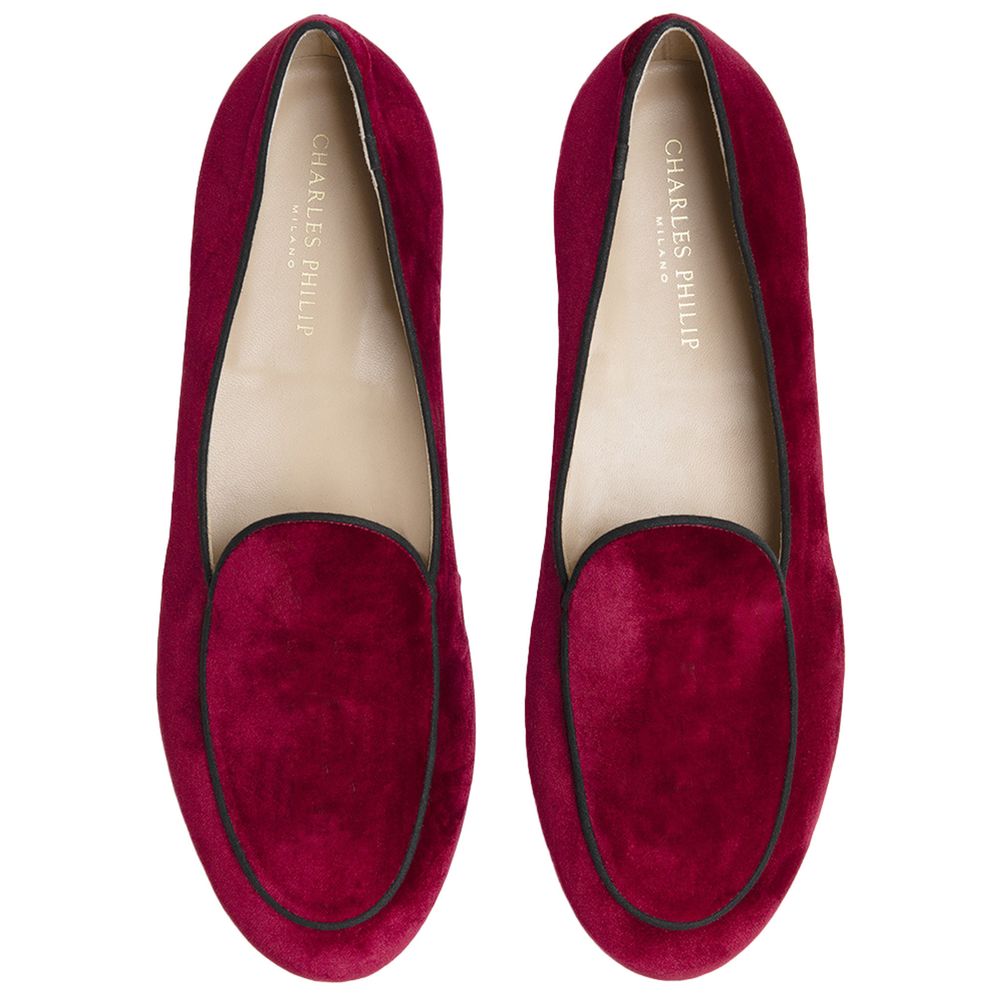 Charles Philip Roter Samt Loafer