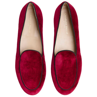 Charles Philip Roter Samt Loafer