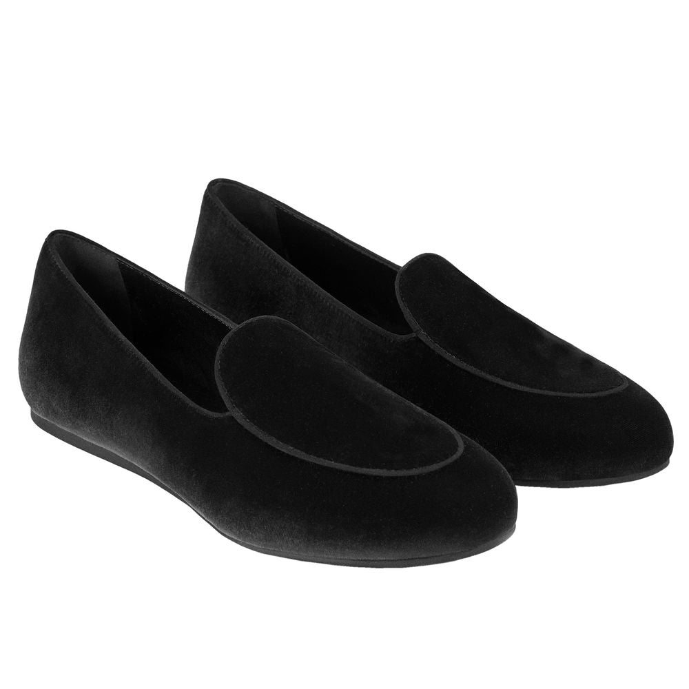 Charles Philip Schwarzer Samt Unisex Loafer