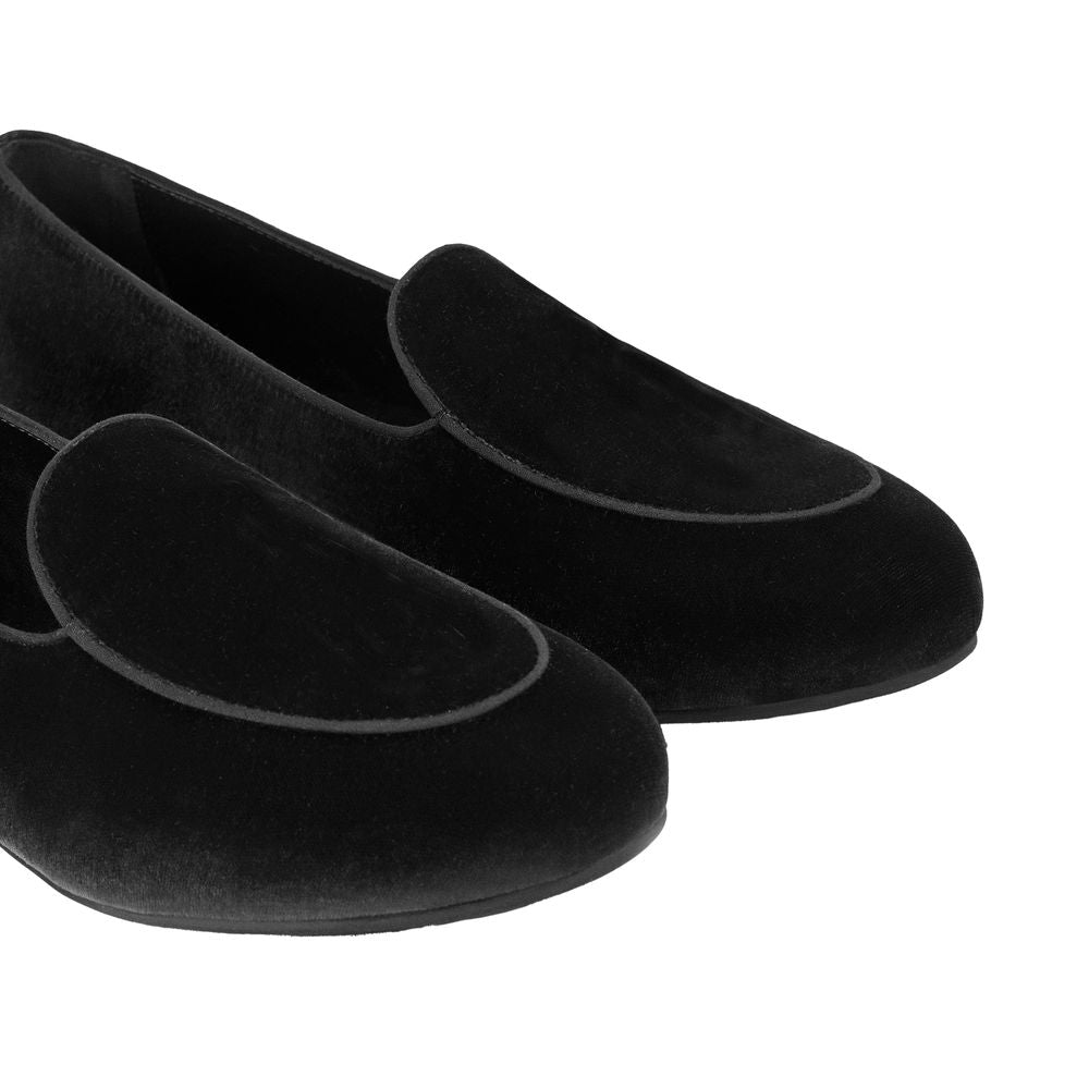 Charles Philip Schwarzer Samt Unisex Loafer