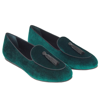 Charles Philip Grüner Samt Loafer