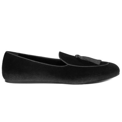 Charles Philip Schwarzer Samt Loafer