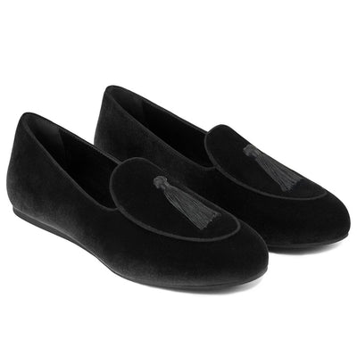 Charles Philip Schwarzer Samt Loafer