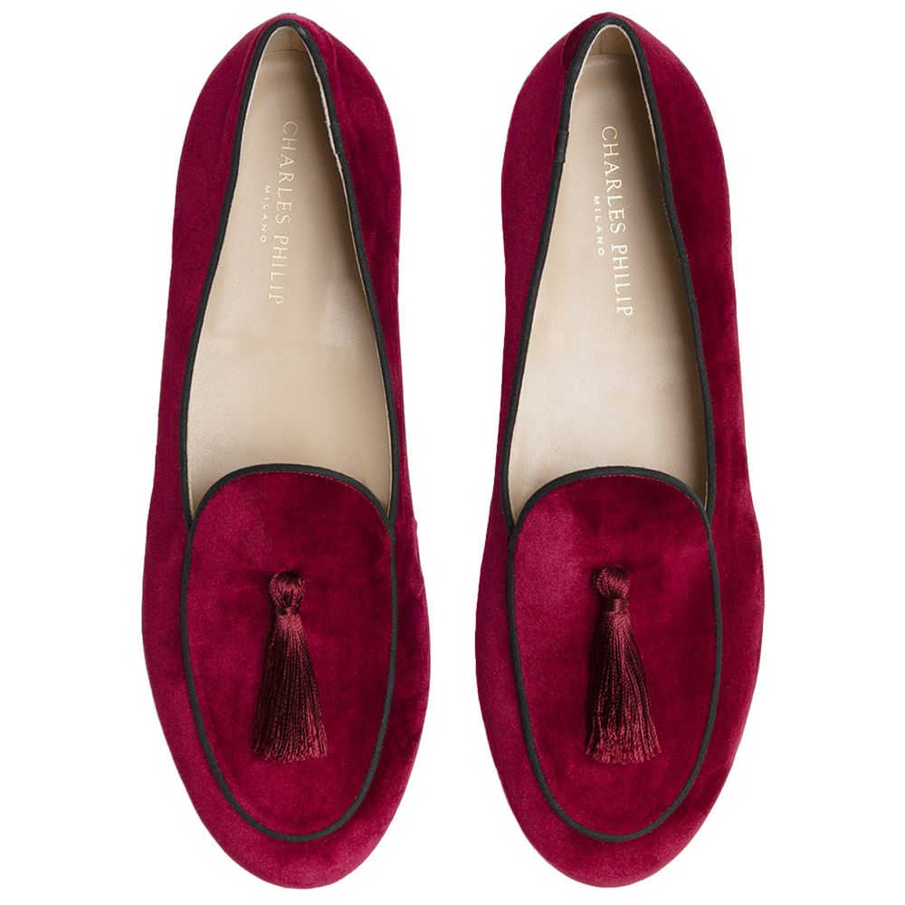 Charles Philip Roter Samt Loafer