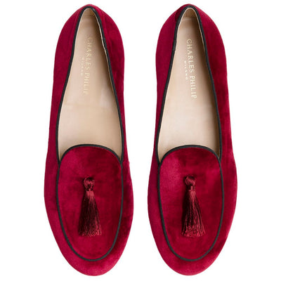 Charles Philip Roter Samt Loafer