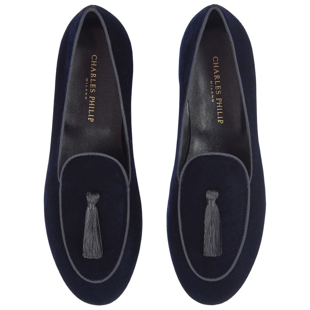 Charles Philip Loafer aus blauem Samt